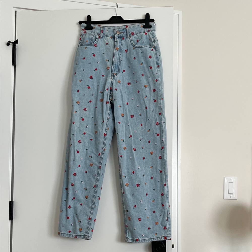 Urban Outfitters BDG Skylar Baggy Floral Embroidered Jeans